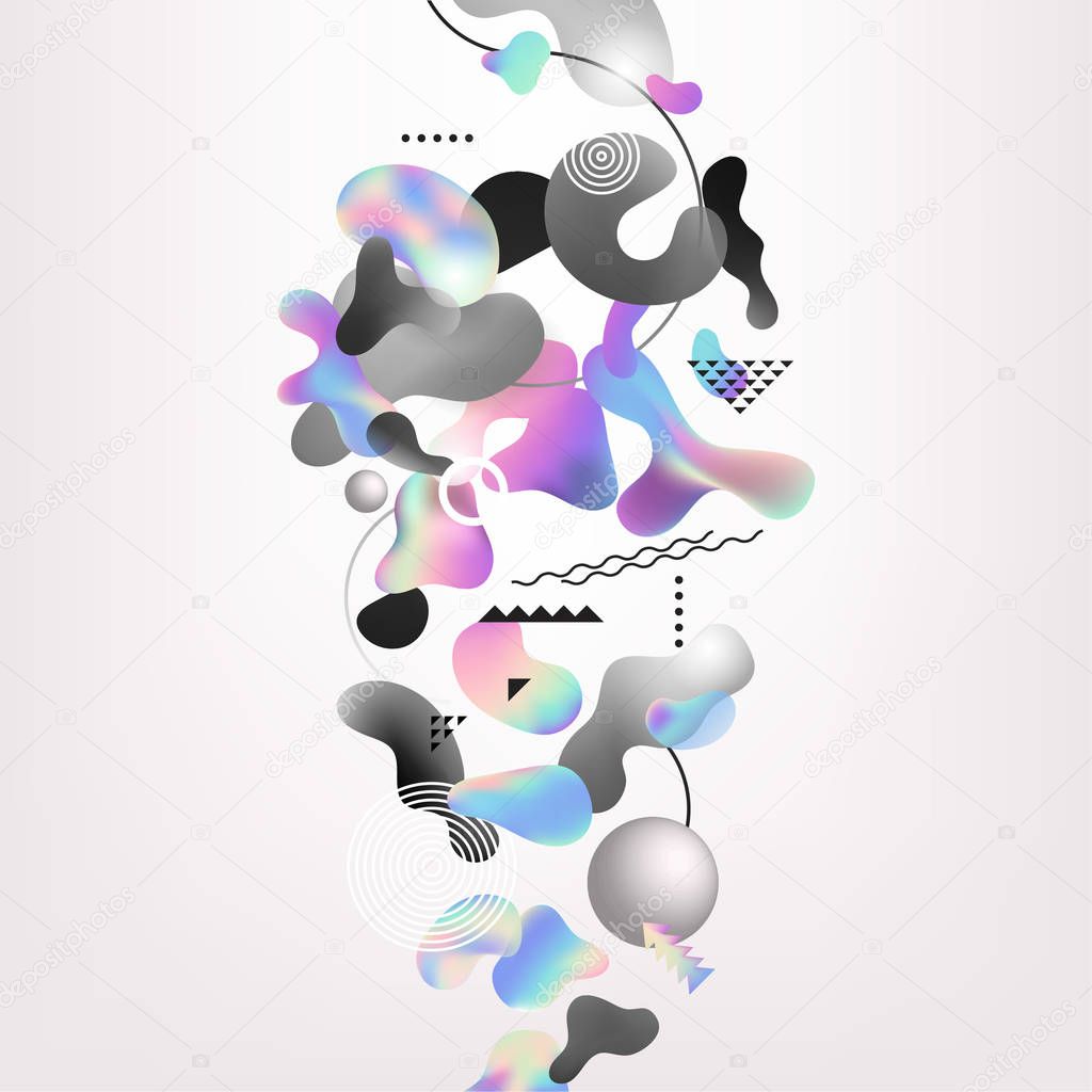 Abstract fluid colorful bubbles vector background