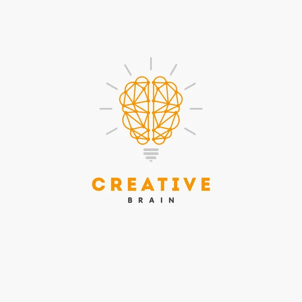 Brain Logo Silhouette Top View Design Vector Template — Stock Vector
