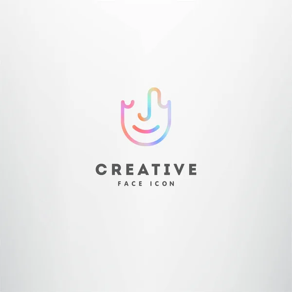 Illustration Vectorielle Logo Visage Créatif — Image vectorielle