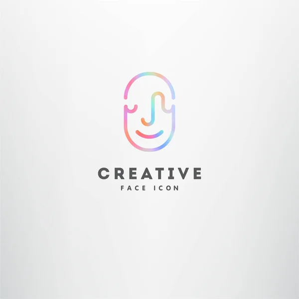 Illustration Vectorielle Logo Visage Créatif — Image vectorielle