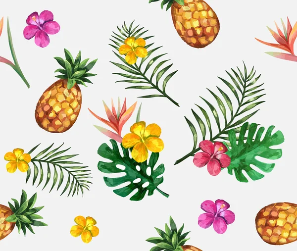 Jardim Tropical Aquarela Ilustração —  Vetores de Stock