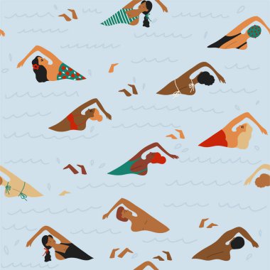 Sorunsuz vektör yüzücüler çizim