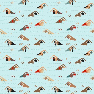 Sorunsuz vektör yüzücüler çizim