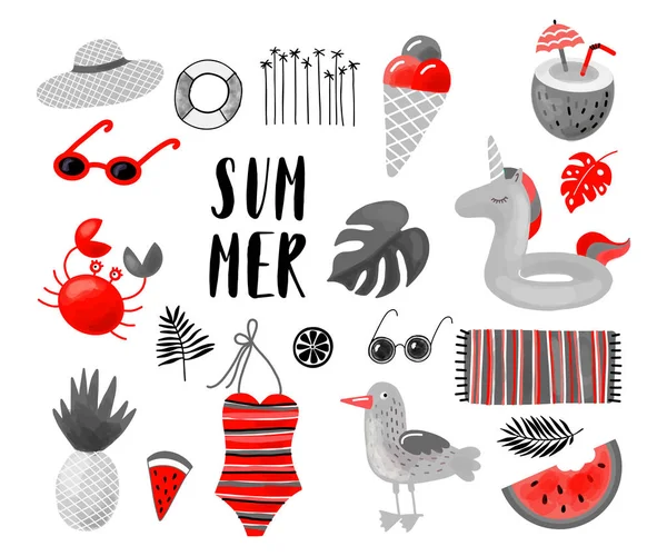 夏の休暇ベクトル ビンテージ スタイルの図 — ストックベクタ