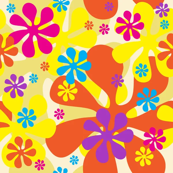 Seamless Flowers Background — Stock Vector