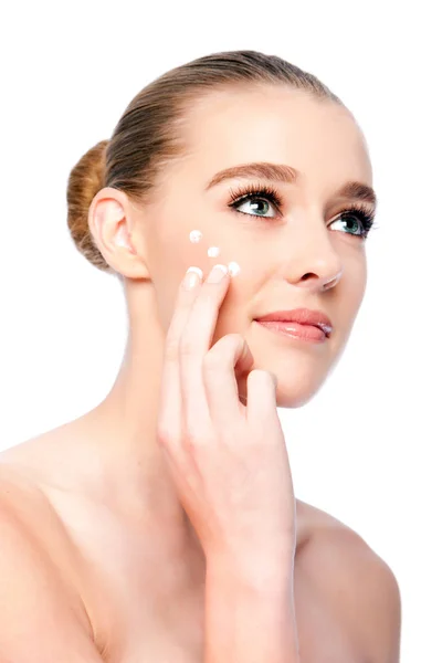 Hydraterende de gezichtsbehandeling huidverzorging schoonheidsbehandeling Stockfoto