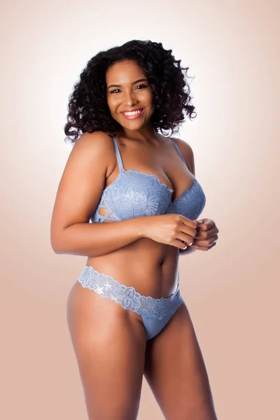 Sexy happy smiling woman in lingerie — Stock Photo, Image