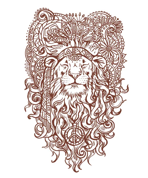 Lion_hippy — Stock Vector