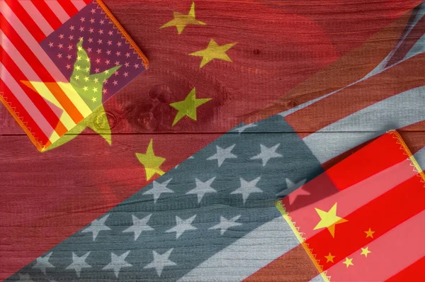 中国和美国国旗 — 图库照片