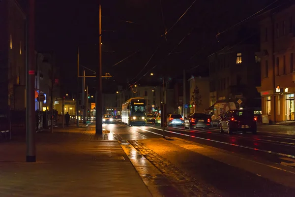 Tram on the street in Dresden — Stock Photo, Image