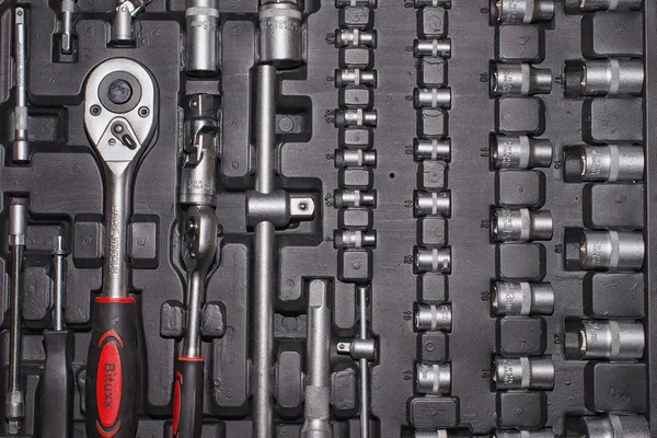 Socket wrench set in the Toolbox — Stock Photo, Image