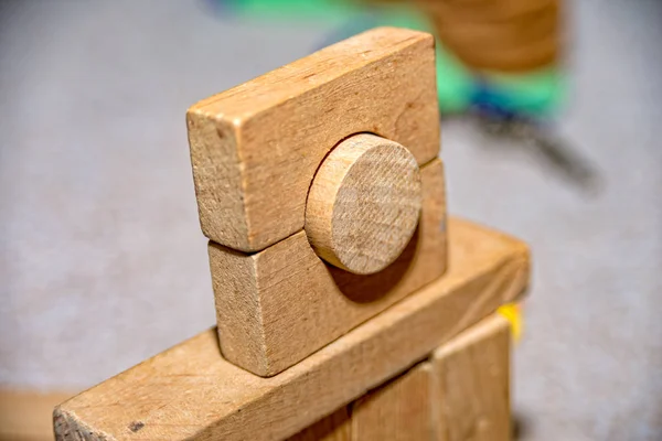 Froebel wooden building blocks for children — Stock Photo, Image
