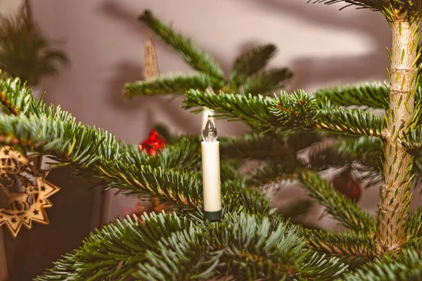 Details of a decorated Christmas tree — Stok fotoğraf
