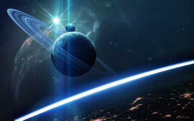 Arka plan bilimsel - gezegenler uzay, Bulutsusu ve yıldız. NASA'ın nasa.gov tarafından döşenmiş bu görüntü unsurları