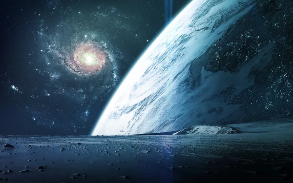 Contexte scientifique abstrait - planètes dans l'espace, nébuleuse et étoiles. Éléments de cette image fournis par NASA nasa.gov — Photo