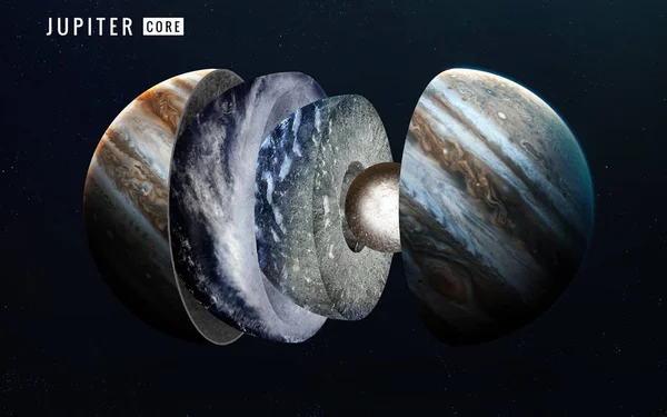 Jupiter belső szerkezete. Ez a kép a Nasa berendezett elemei — Stock Fotó