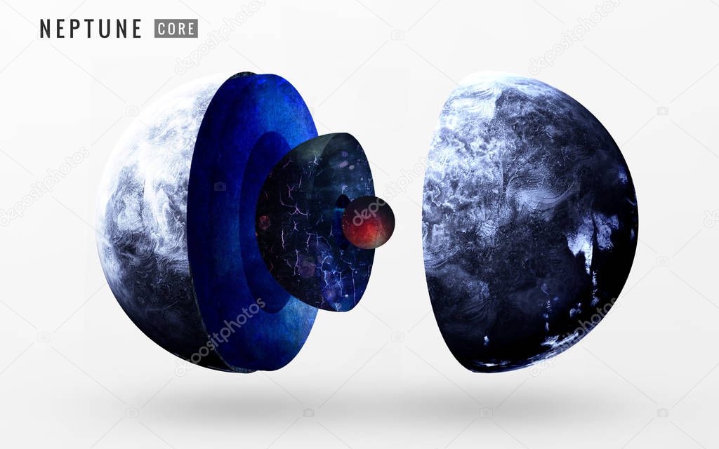 Neptune inner structure. Elements of this image furnished by NASA