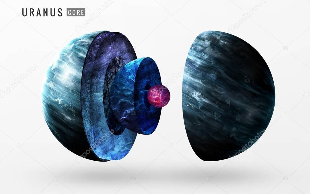 Uranus inner structure. Elements of this image furnished by NASA