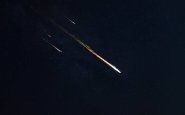 Meteor yağmuru. Nasa tarafından döşenmiş bu görüntü unsurları