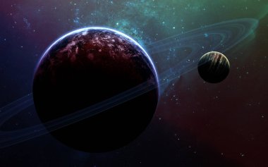 Derin uzay sanat. Nebulanın, gezegenler gökadaları ve yıldız güzel kompozisyon. Duvar kağıdı için harika ve yazdırma. Nasa tarafından döşenmiş bu görüntü unsurları