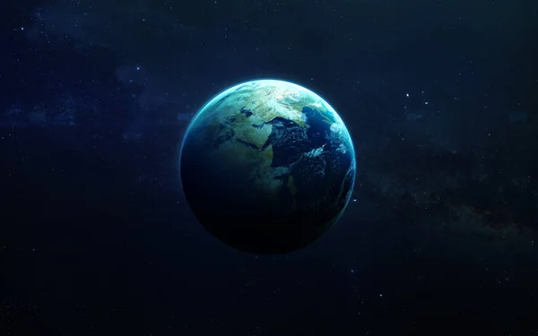 Maa - Korkean resoluution kaunis taide esittelee aurinkokunnan planeettaa. Tämä kuva elementtejä kalustettu NASA — kuvapankkivalokuva