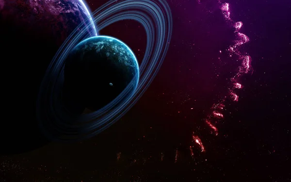 Βαθιά χώρο τέχνης. Nebulas, γαλαξίες πλανήτες και αστέρια σε όμορφη σύνθεση. Φοβερό για την ταπετσαρία και εκτύπωσης. Στοιχεία αυτής της εικόνας επιπλωμένα από τη Nasa — Φωτογραφία Αρχείου