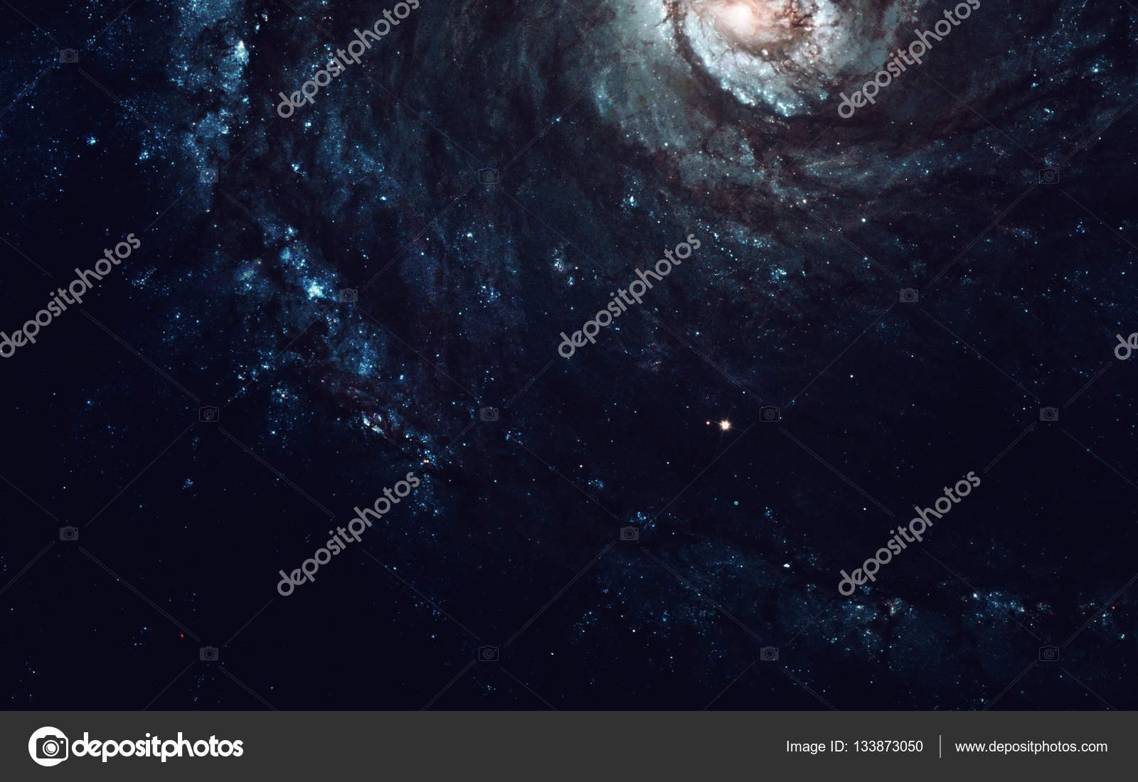 Arte Do Espaço Profundo Nebulosas Planetas Galáxias E Estrelas Em