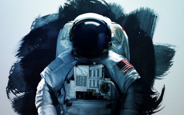 Astronot uzaya modern sanat. Nasa tarafından döşenmiş bu görüntü unsurları.