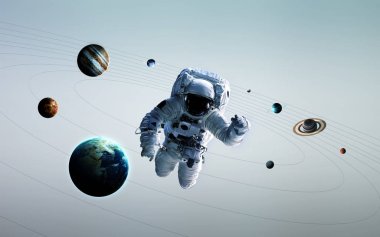 Astronot uzaya modern sanat. Nasa tarafından döşenmiş bu görüntü unsurları