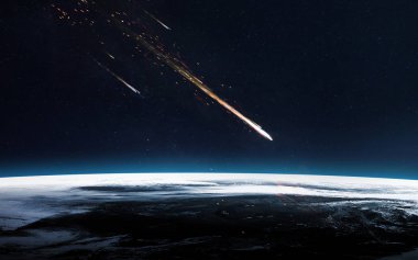 Meteor yağmuru. Nasa tarafından döşenmiş bu görüntü unsurları