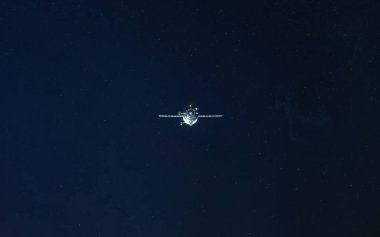 Uzay gemisi uzaya fırlatıldı. Bu görüntünün elementleri NASA tarafından desteklenmektedir