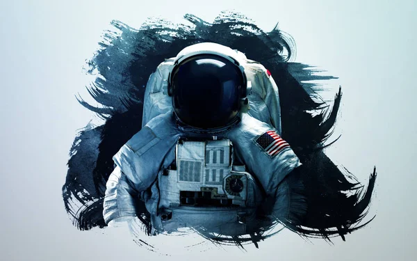 Astronauta en el espacio exterior arte moderno. Elementos de esta imagen proporcionados por la NASA . — Foto de Stock