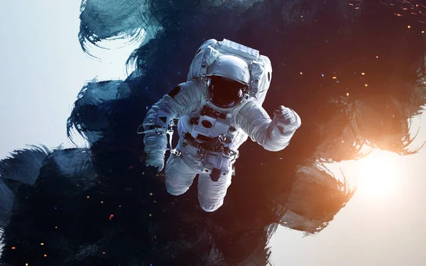 Astronot uzaya modern sanat. Nasa tarafından döşenmiş bu görüntü unsurları.
