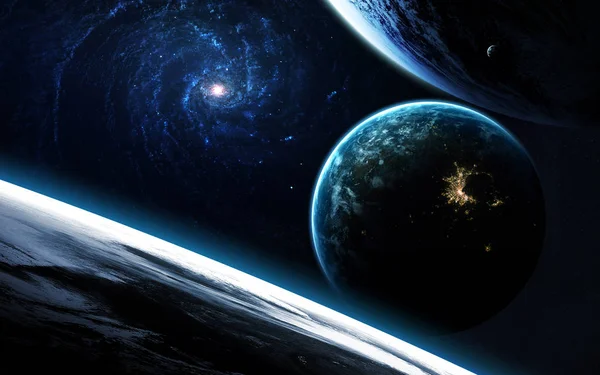 Arte dello spazio profondo. Nebulas, pianeti, galassie e stelle in bella composizione. Impressionante per carta da parati e stampa. Elementi di questa immagine forniti dalla NASA — Foto Stock