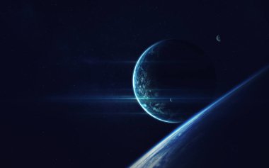 Derin uzay sanat. Nebulanın, gezegenler, galaksiler ve yıldızlar güzel kompozisyon. Duvar kağıdı için harika ve yazdırma. Nasa tarafından döşenmiş bu görüntü unsurları