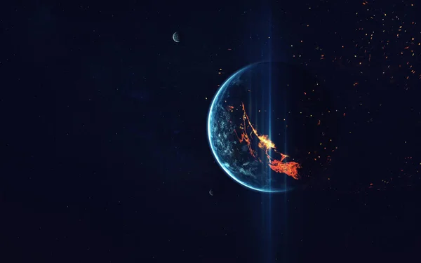 Planet Explosion - Apocalypse - End of the Time (en inglés). Elementos de esta imagen proporcionados por la NASA —  Fotos de Stock