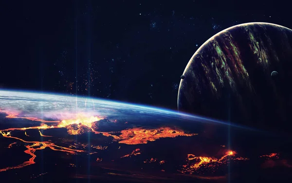 Планета вибух - Апокаліпсис - кінця часу. Елементи цього зображенні мебльовані НАСА — стокове фото