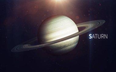 Satürn - Yüksek çözünürlüklü güzel sanat güneş sisteminin gezegenini sunar. NASA tarafından desteklenen bu görüntü ögeleri