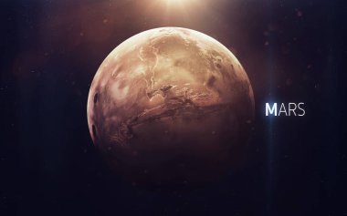 Mars - yüksek çözünürlüklü güzel sanat Güneş Sistemi gezegenini sunar. NASA tarafından desteklenen bu görüntü ögeleri