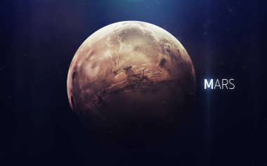 Mars - yüksek çözünürlüklü güzel sanat Güneş Sistemi gezegenini sunar. NASA tarafından desteklenen bu görüntü ögeleri