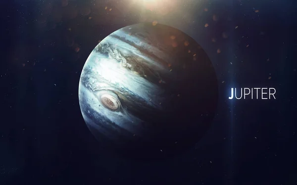 Jupiter - Hoge resolutie prachtige kunst presenteert planeet van het zonnestelsel. Deze beeldelementen geleverd door NASA — Stockfoto