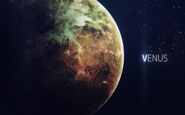 Венера - Прекрасное искусство высокого разрешения представляет планету Солнечной системы. Элементы изображения предоставлены НАСА — стоковое фото