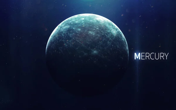 Mercurius - Hoge resolutie prachtige kunst presenteert planeet van het zonnestelsel. Deze beeldelementen geleverd door NASA — Stockfoto