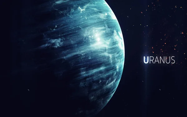 天王星-高分辨率美丽的艺术展现了太阳系的行星.这个图像元素由NASA提供 — 图库照片