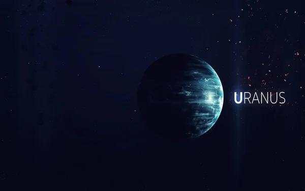 天王星-高分辨率美丽的艺术展现了太阳系的行星.这个图像元素由NASA提供 — 图库照片