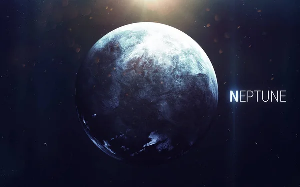 Нептун - Высокое разрешение красивого искусства представляет планету Солнечной системы. Элементы изображения предоставлены НАСА — стоковое фото