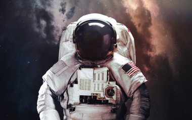 Astronot. Soyut uzay wallpaper. Evren yıldız, Nebulanın, galaksiler ve gezegenler ile dolu. Nasa tarafından döşenmiş bu görüntü unsurları