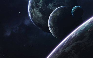 Soyut uzay wallpaper. Evren yıldız, Nebulanın, galaksiler ve gezegenler ile dolu. Nasa tarafından döşenmiş bu görüntü unsurları