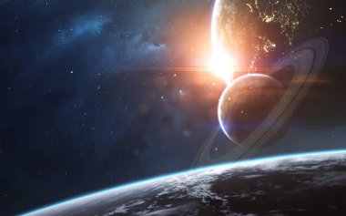 Kozmik manzara, sonsuz derin uzayı olan güzel bilim kurgu duvar kağıdı. Bu görüntünün elementleri NASA tarafından desteklenmektedir