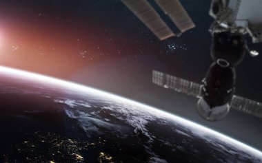 Uzay sanatı. Uzayın keşfi. Fevkalade bilim kurgu canlandırması. Bu görüntünün elementleri NASA tarafından desteklenmektedir